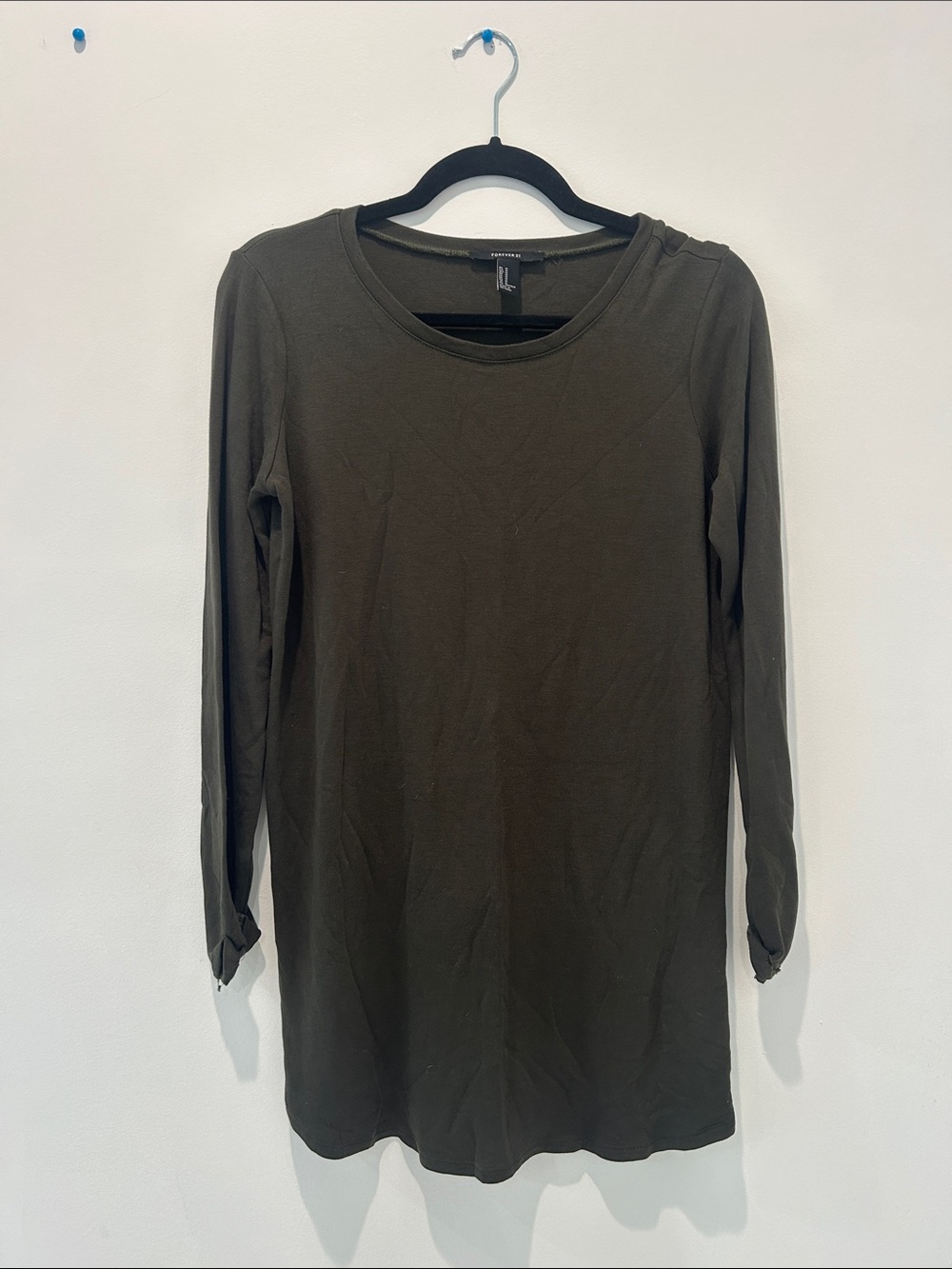 Forever 21 Olive Green Long Sleeve Mini Dress